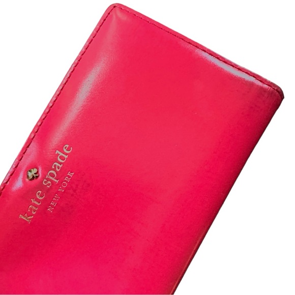 Hot Pink Kate Spade Cedar Street Slim Leather Bifold Wallet - Picture 14 of 16